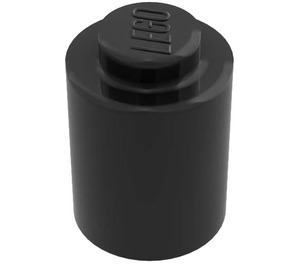 LEGO Black Brick 1 x 1 Round with Solid Stud without Bottom Lip