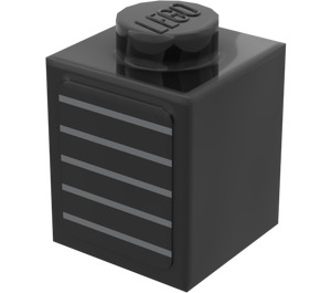 LEGO Zwart Steen 1 x 1 met Rooster Sticker (3005)