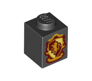LEGO Noir Brique 1 x 1 avec Gryffindor Crest (3005 / 39594)
