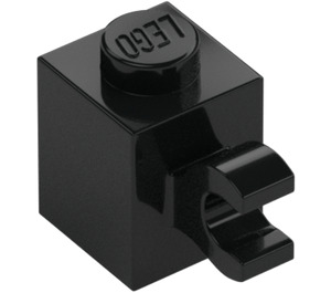 LEGO Noir Brique 1 x 1 avec Clip Horizontal (60476 / 65459)