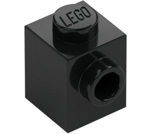 LEGO Schwarz Stein 1 x 1 mit Noppe auf Ein(e) Seite (87087)