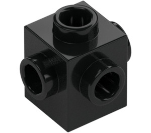 LEGO Black Brick 1 x 1 with Studs on Four Sides (4733)