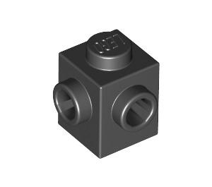 LEGO Black Brick 1 x 1 with Two Studs on Adjacent Sides (26604)