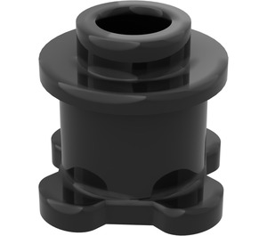 LEGO Noir Brique 1 x 1 x 0.7 Rond avec Fleur Base (33286)