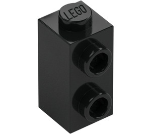 LEGO Svart Kloss 1 x 1 x 1.6 med To Sideknotter (32952)