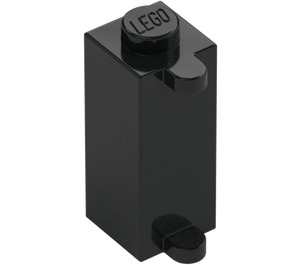 LEGO Black Brick 1 x 1 x 2 with Shutter Holder (3581)