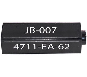 LEGO Black Brick 1 x 1 x 3 with JB-007 License Plate Sticker (14716)