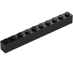 LEGO Svart Kloss 1 x 10 (6111)