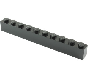 LEGO Noir Brique 1 x 10 (6111)