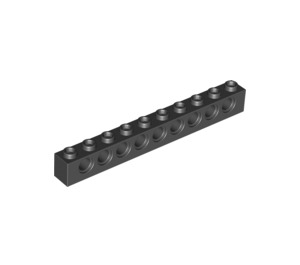 LEGO Zwart Steen 1 x 10 met Gaten (2730)