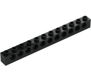 LEGO Black Brick 1 x 12 with Holes (3895)