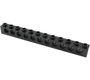 LEGO Noir Brique 1 x 12 avec des trous (3895)