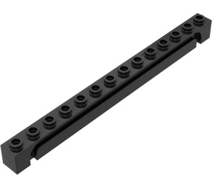LEGO Black Brick 1 x 14 with Groove (4217)