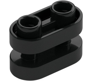 LEGO Black Brick 1 x 2 Rounded with open Center (77808)