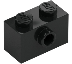 LEGO Black Brick 1 x 2 with 1 Stud on Side (86876)