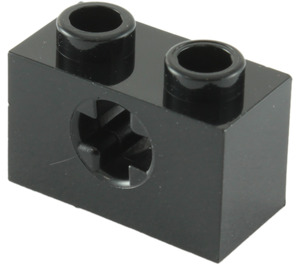 LEGO Schwarz Backstein 1 x 2 mit Achse Loch („+“ Öffnung und Unterrohr) (31493 / 32064)
