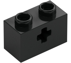 LEGO Black Brick 1 x 2 with Axle Hole ('X' Opening) (32064)