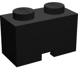 LEGO Black Brick 1 x 2 with Cable Cutout (3134)