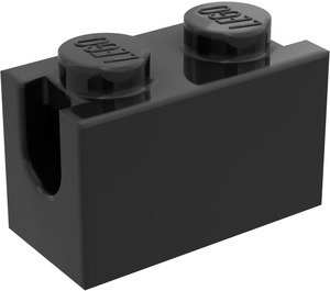 LEGO Noir Brique 1 x 2 avec Digger Seau Bras Titulaire (3317)