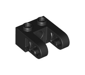 LEGO Black Brick 1 x 2 with Pin Hole and 2 Half Beam Side Extensions with Axle Hole (49132 / 85943)