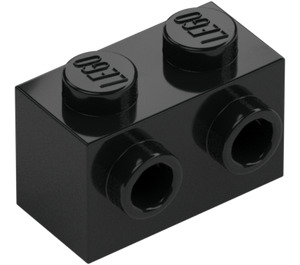 LEGO Black Brick 1 x 2 with Studs on Opposite Sides (52107)