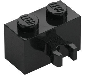 LEGO Black Brick 1 x 2 with Vertical Clip with Open 'O' Clip (42925 / 95820)