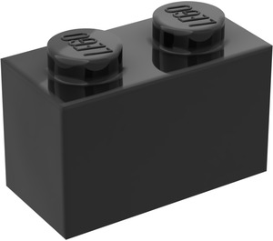 LEGO Black Brick 1 x 2 without Bottom Tube (3065 / 35743)
