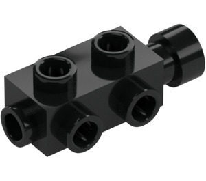 LEGO Black Brick 1 x 2 x 0.7 with Studs on Sides (4595)