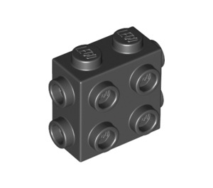 LEGO Schwarz Backstein 1 x 2 x 1.6 mit Seite und Ende Bolzen (67329)