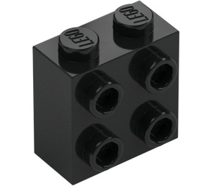 LEGO Black Brick 1 x 2 x 1.6 with Studs on One Side (1939 / 22885)