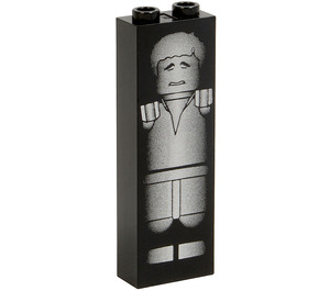LEGO Black Brick 1 x 2 x 5 with Han Solo Carbonite with Stud Holder (2454 / 83992)