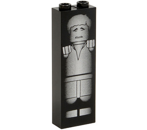 LEGO Schwarz Stein 1 x 2 x 5 mit Han Solo Carbonite mit Noppenhalter (2454 / 83992)