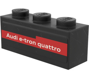 LEGO Schwarz Stein 1 x 3 mit Audi e-tron quattro Aufkleber (3622)