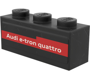 LEGO Schwarz Backstein 1 x 3 mit Audi e-tron quattro Aufkleber (3622)