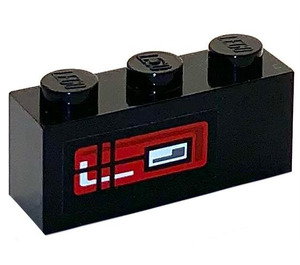 LEGO Black Brick 1 x 3 with Backlight left Sticker (3622)