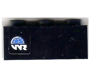 LEGO Black Brick 1 x 3 with 'WR', 'World Racers' Logo (left) Sticker (3622)