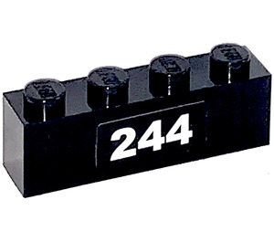 LEGO Black Brick 1 x 4 with '244' Sticker (3010)