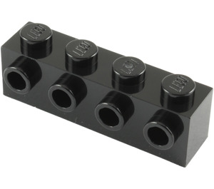 LEGO Black Brick 1 x 4 with 4 Studs on One Side (30414)