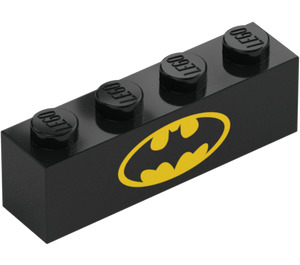 LEGO Черно Тухла 1 x 4 с Batman symbol (3010 / 33595)