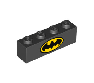 LEGO Black Brick 1 x 4 with Batman symbol (3010 / 33595)