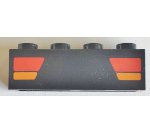 LEGO Negro Ladrillo 1 x 4 con Coche Taillights (3010 / 82901)