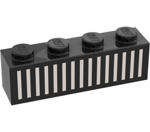 LEGO Svart Kloss 1 x 4 med Grill (3010)