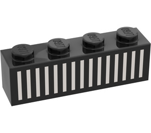 LEGO Black Brick 1 x 4 with Grille (3010)