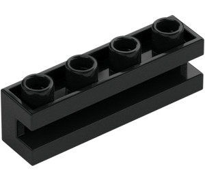 LEGO Noir Brique 1 x 4 avec rainure (2653)