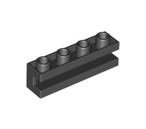 LEGO Noir Brique 1 x 4 avec rainure (2653)