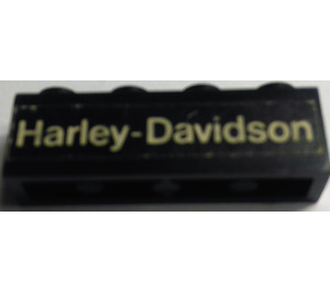 LEGO Black Brick 1 x 4 with 'harley-davidson' Sticker (3010)
