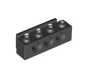 LEGO Sort Klods 1 x 4 med Huller og Bumper Holder (2989)