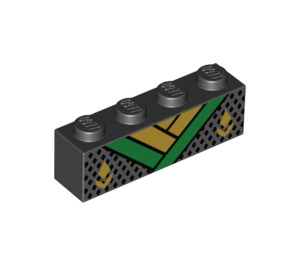 LEGO Black Brick 1 x 4 with Lloyd Gi Top  (3010 / 36442)