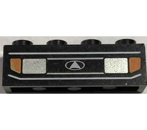 LEGO Black Brick 1 x 4 with Orange Blinkers (3010)