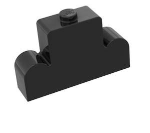 LEGO Sort Klods 1 x 4 x 2 med Centre Stud Top (4088)